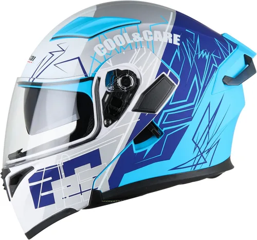 Vista 8 de Casco de motocicleta de cara completa con doble visera, protector solar abatible, modular, para motocross, aprobado por DOT (93 blanco, M)