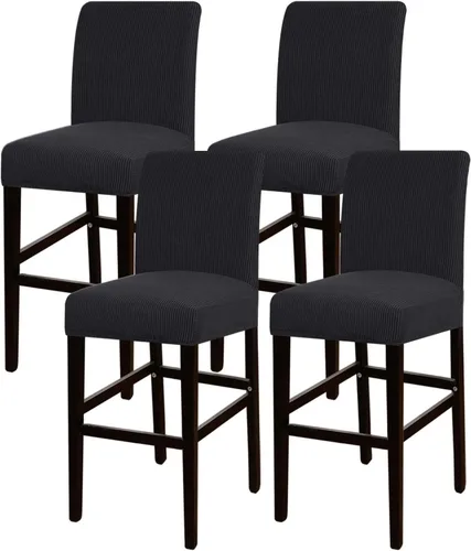 Vista 19 de Funda elástica para taburete de bar, taburete de mostrador, funda para silla de pub para comedor, cafetería, funda protectora para taburetes de bar