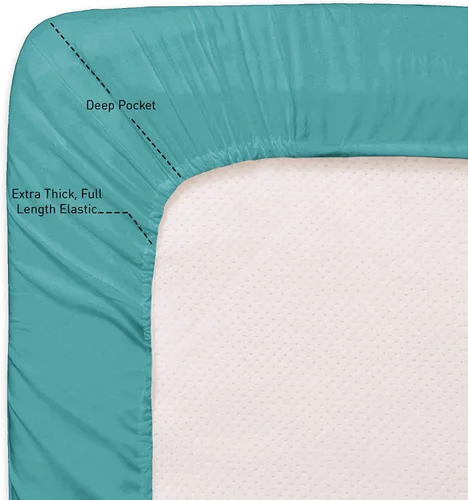 Vista 3 de Home Must Haves Juego de ropa de cama de lujo de color liso, extra suave, acogedor, bolsillo profundo de 12 pulgadas con fundas de almohada