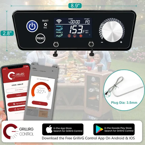 Vista 4 de Controlador WiFi para Fumador de Pellet Vertical Serie 3 4 5 7 de Pit Boss Panel de Control de Termostato con Sonda de Temperatura Tablero