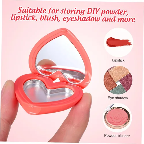 Vista 3 de Mini vacío compacto corazón diseño sombra de ojos titular viaje maquillaje caja lápiz labial