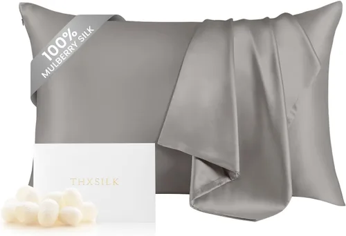 Vista 14 de THXSILK Funda de almohada 100% seda de morera para la salud del cabello y la piel, funda de almohada suave y lisa con cremallera oculta, ambos lados