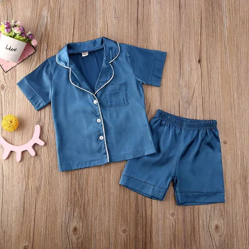 Vista 69 de Conjunto de pijama de manga larga con botones para niña pequeña, conjunto de ropa de dormir