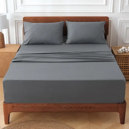 Vista 9 de HYPREST juego de sábanas Queen de bolsillo extra profundo se ajusta a colchones de 18"-24" de profundidad - Juego de sábanas Queen 100% algodón, Gris