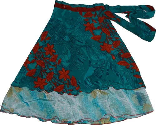 Vista 9 de Wevez Sari Art - Paquete de 3 faldas de seda para mujer, talla grande, talla grande