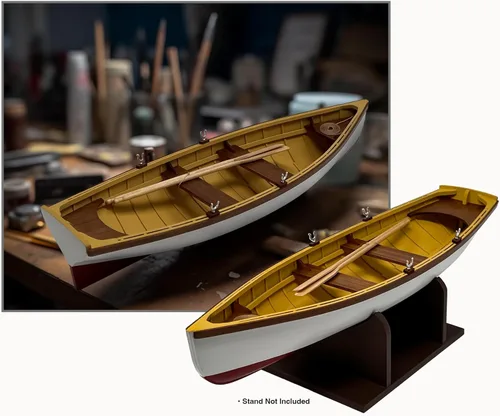 Vista 4 de Midwest Boston Whitehall Tender escala 1:14 (12 pulgadas de largo) - MID978 Kit de construcción de modelo de barco de madera cortada con láser
