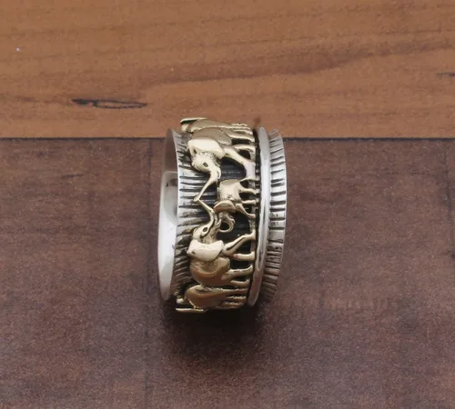 Vista 51 de Boho Spinner Ring, Mothers Day Gift, Silver 925 Women Ring, Sterling Silver 925 Ring, Fidget Spinner Ring,Women Silver Anxiety Ring