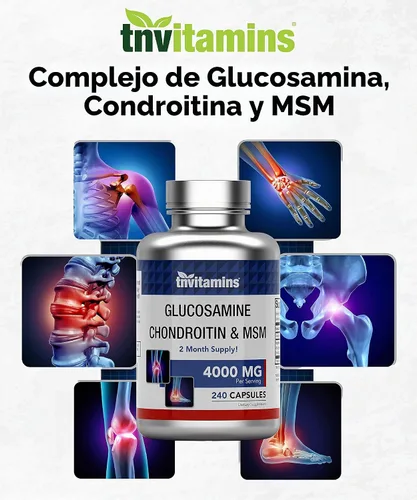 Vista 5 de tnVitamins Boswellia Serrata 1200mg (120 cápsulas) y glucosamina, condroitina, MSM Complex 4000mg (240 cápsulas)