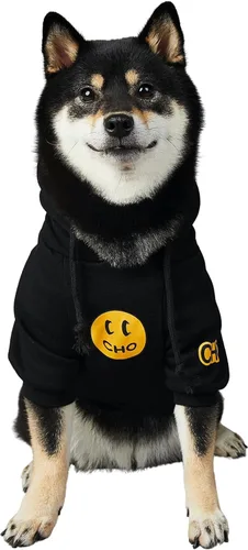 Vista 14 de ChoChoCho Sudadera con capucha y suéter para perros – Elegante ropa urbana de algodón para gatos y cachorros en gris – S, M, L