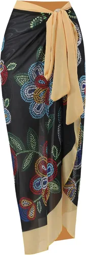 Vista 14 de Women Swimsuits Abstract Printing Notched Square/V Neck Floral Vacation One Piece with Cover Up