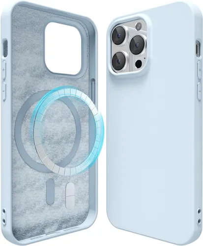 Vista 145 de oakxco Funda de silicona para iPhone 12 Pro Max, magnética, compatible con carga inalámbrica Magsafe, cubierta protectora de goma suave y delgada