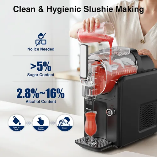Vista 3 de Máquina de granizado y máquina para hacer helados 2 en 1, 6 modos para batidos, batidos, cócteles, margarita y helado, no necesita hielo