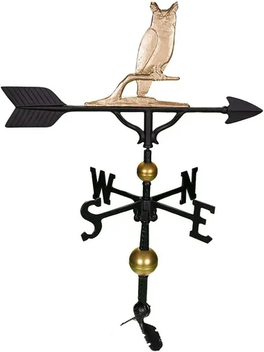 Vista 8 de Montague Metal Products Veleta de 32 pulgadas con adorno de búho de hierro sueco Hierro (Swedish Iron)