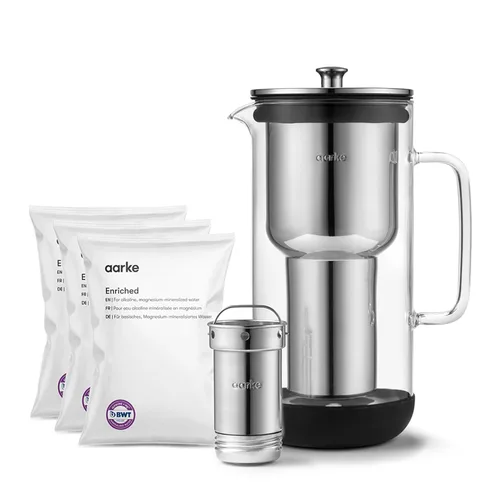 Vista 14 de Paquete de Purificador de Agua Aarke Regular 1.18L de Vidrio con Filtro de Acero, Libre de BPA, 4 Gránulos de Recarga Pura - Filtros Metales Pesados