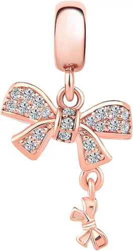 Vista 2 de NARTGO Abalorio de lazo de oro rosa compatible con pulseras Pandora