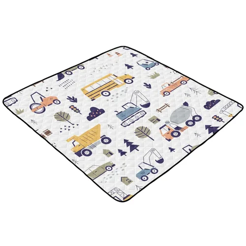 Vista 2 de Construction Vehicles Soft Thick Baby Playmat for Indoor Outdoor Cozy Breathable Playroom Activity Mat for Baby Kids Toddlers Infants, 50'' x 50