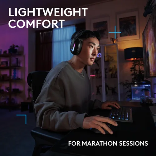 Vista 6 de Logitech G 522 Lightspeed - Auriculares inalámbricos para juegos, LIGHTSYNC RGB, micrófono de ancho de banda completo y audio sincronizado avanzado