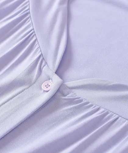 Vista 6 de Latuza Conjunto de camisón y bata de viscosa para mujer con botones delanteros
