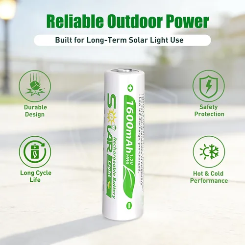 Vista 5 de Paquete de 12 baterías recargables AA de 1600 mAh para luces