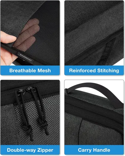 Vista 5 de BAGSMART Juego de 6 cubos de embalaje de compresión para maletas, cubos de viaje de compresión y organizador de maletas para empacar con bolsa