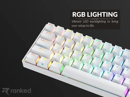 Vista 8 de Ranked N60 Nova 60% factor de forma Teclado mecánico intercambiable en caliente para juegos 61 teclas multicolor RGB LED retroiluminado