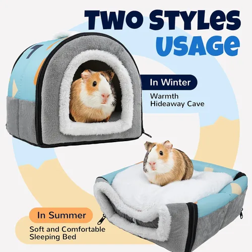 Vista 4 de Pet Soft Refugio para Cobayas, Cama Lavable para Cobayas Cómoda Casa Cueva para Animales Pequeños Accesorios para Conejos, Hámsteres, Ratas