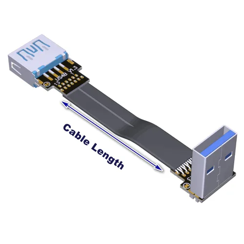 Vista 6 de ADT-Link - Cable de extensión USB 3.0 tipo A macho a USB A hembra, 90 FPV, delgado, plano, suave, flexible, FPC (3.9 in, S2A-S4B)