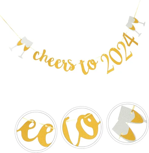 Vista 3 de Diadema de calabaza 1 juego de Año Nuevo Latte Art Decoración de Nochevieja Decoraciones Festivas de Año Nuevo 2024 Cartel de Feliz Año Nuevo