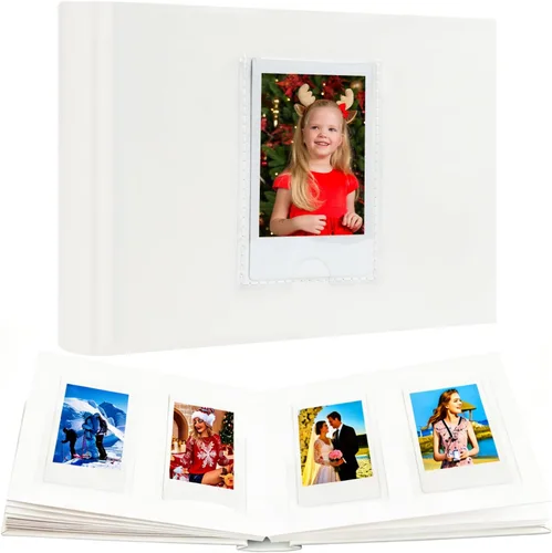 Vista 9 de Ruibytree Mini álbum de fotos de 64 bolsillos con espacio de escritura y ventana frontal, libro de fotos de piel sintética de 2 x 3 pulgadas