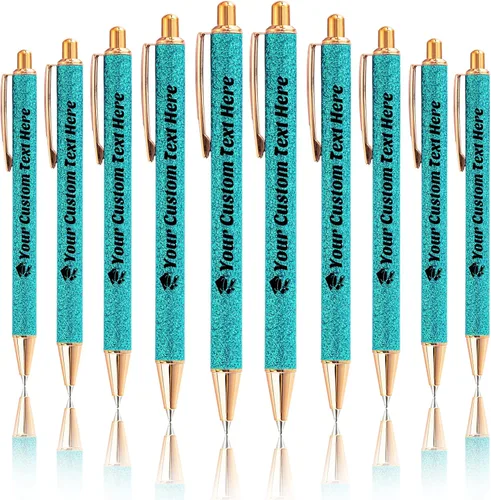 Vista 33 de 10 bolígrafos personalizados con purpurina, bolígrafos impresos personalizados a granel, bolígrafos retráctiles de tinta negra para graduación