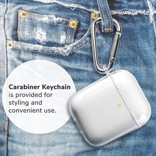 Vista 5 de Funda transparente personalizada con nombre e inicial de cristal para AirPods 4ª generación Pro/Pro 2 y 3ª generación, funda protectora transparente