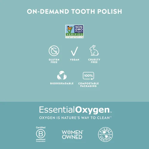 Vista 4 de Essential Oxygen BR On-Demand - Esmalte de dientes, menta, blanco, 2 onzas, paquete de 2
