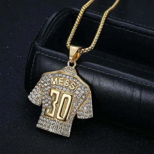 Vista 5 de Number 30 Soccer Jersey Necklace, No. 30 Jersey Necklace for Men, Hip Hop Soccer Necklace 30 Sports Lucky Number Jewelry, Punk Football Necklace