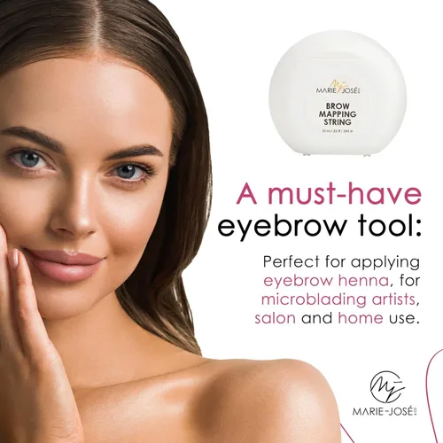 Vista 6 de Marie-José Black Brow Mapping String - Hilo de bambú preentintado para mapeo de cejas Herramienta de precisión profesional para artistas