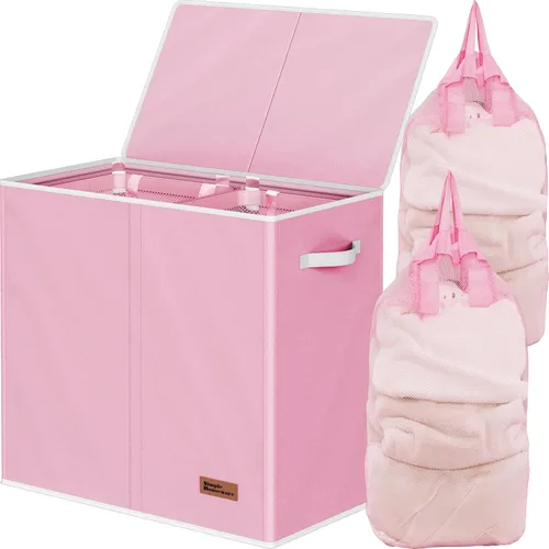 Vista 14 de Simple Houseware - Cesta doble para la ropa sucia, con tapa