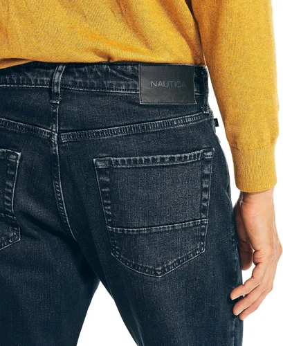 Vista 3 de Nautica Jeans de mezclilla de ajuste relajado para hombre, Azul
