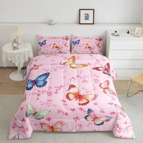 Vista 19 de Erosebridal Juego de edredón de perezoso tamaño individual, bonito edredón de plumón de perezoso en árbol para niños y niñas, juego de ropa de cama