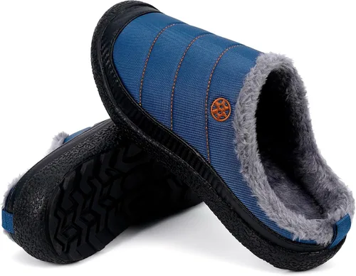 Vista 5 de Eagsouni - Pantuflas de casa para hombre con forro de piel para invierno
