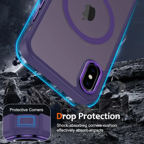 Vista 143 de Anuck - Funda magnética para iPhone 11 compatible con MagSafe, carcasa trasera mate translúcida dura, borde de TPU, delgada, resistente a impactos
