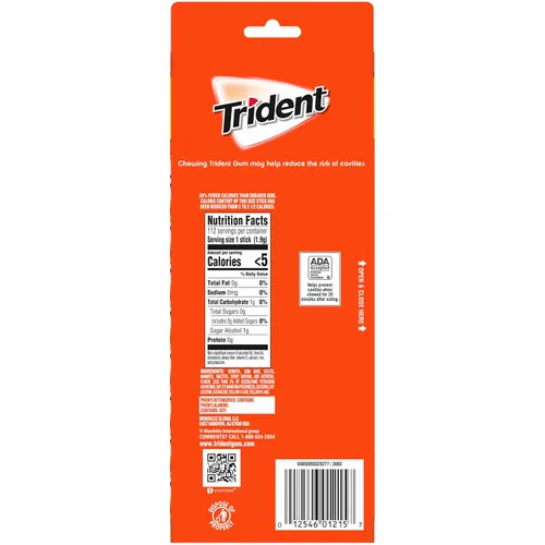 Vista 2 de Trident Tropical Twist - Goma de mascar sin azúcar, 8 paquetes de 14 piezas (112 piezas en total)