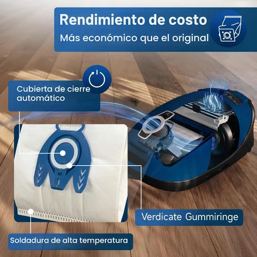Vista 2 de Paquete de 20 bolsas de aspiradora 3D Airclean GN para Miele Complete C3, Classic C1, Complete C1, Complete C2, S2, S5, S8 Series de aspiradora