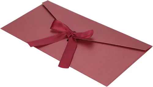 Vista 4 de 10 sobres con nudo, 5 perlas de color para tarjeta de regalo de negocios, boda, fiesta, invitación, 8.6 x 4.2 pulgadas, sobre de tarjeta de regalo