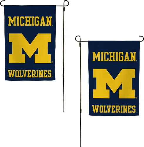Vista 9 de Desert Cactus Bandera de jardín de la Universidad de Michigan UM – 19 x 12 pulgadas, bandera de Michigan Wolverines, para exhibición al aire libre