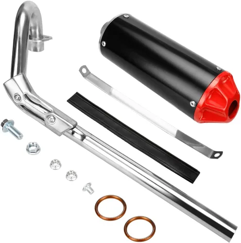 Vista 10 de FVRITO Kit de montaje de tubo silenciador de escape de alto rendimiento para CRF50 XR50 70cc 110cc 125cc Taotao DB14 DB10 SSR SR110 Rocketa xpro Azul