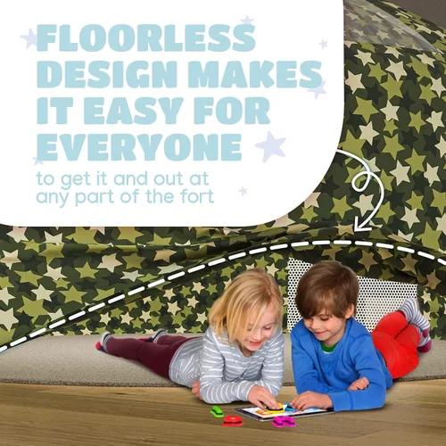 Vista 5 de Skywin Tienda de campaña de aire para niños con puerta (77" x 50") se construye en 30 segundos, tiendas de campaña para niños pequeños en interiores
