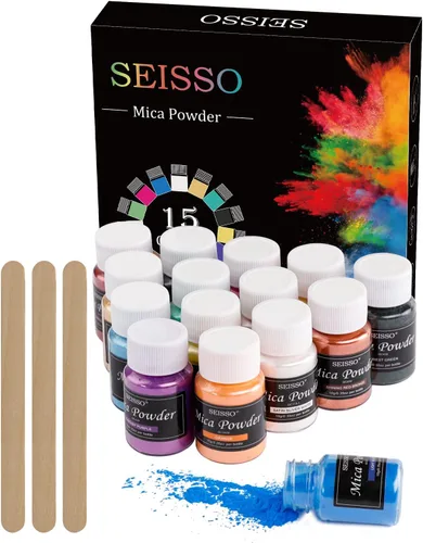 Vista 9 de 15 botellas de pigmento de limo, polvo de mica para hacer jabón, pigmentos de color de resina, polvo de mica para hacer velas, resina epoxi, brillo