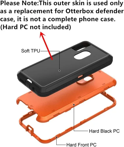 Vista 4 de Funda exterior de goma TPE de repuesto compatible con Otterbox Defender Series para iPhone 13, color negro