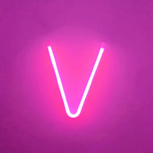 Vista 23 de Letrero de neón, letras de neón, letras del alfabeto de neón iluminadas, letras con luces LED, letras de marquesina iluminadas, batería, USB, rosa