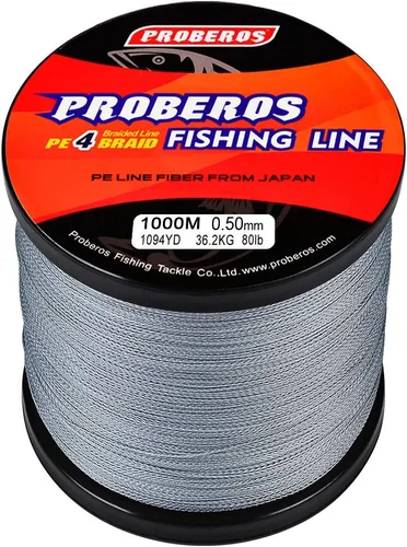 Vista 11 de Sedal trenzado de 4 hebras, más fuerte, multifilamento, de polietileno, trenzado, para agua salada, 6 lb - 100 lb, 100 m - 300 m - 500 m, súper