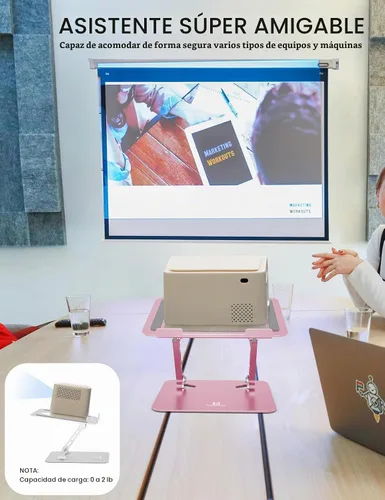 Vista 8 de Soporte para computadora portátil en forma de Z para escritorio Rosa Puce.